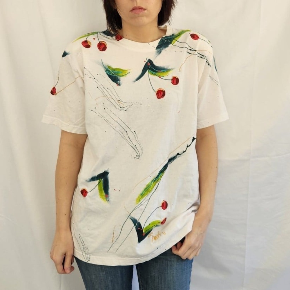 90s Cherry Theme Hand Painted‎ Tee